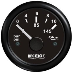 INDICADOR PRESION ACEITE 10-184º 0/10 BAR NEGRO
