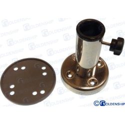 BASE RECTA ACERO INOX. Ø 22 mm