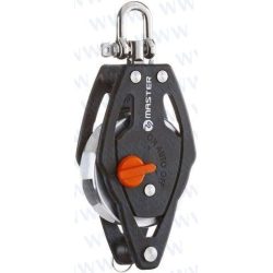 POLEA SIMPLE CON SEGURO Y ARRAIGO 40 mm