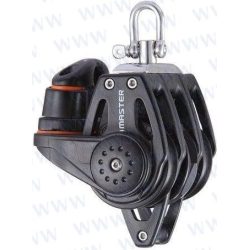 POLEA TRIPLE CON MORDAZA Y ARRAIGO 40 mm