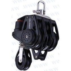 POLEA TRIPLE CON MORDAZA Y ARRAIGO 40 mm