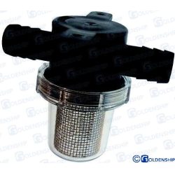 FILTRO AGUA ROSCA 3/4″ MANGUERA 19 mm.